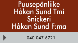 Puusepänliike Håkan Sund Tmi, Snickeri Håkan Sund F:ma logo